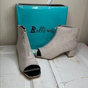 Bellini Light Gray Peep Toe Booties